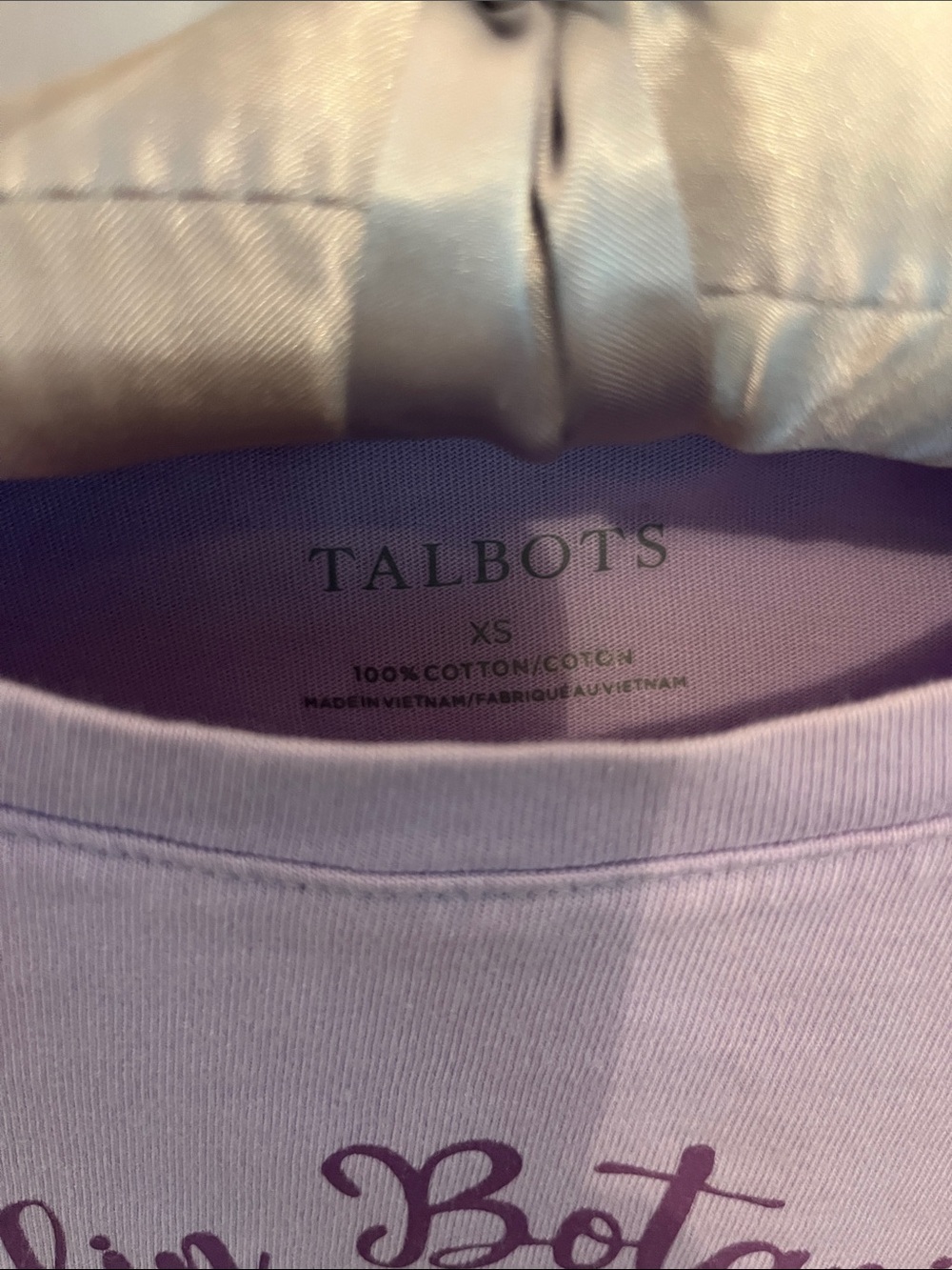 Talbots Lilac Short-Sleeve Floral Tee - Picture 2 of 4